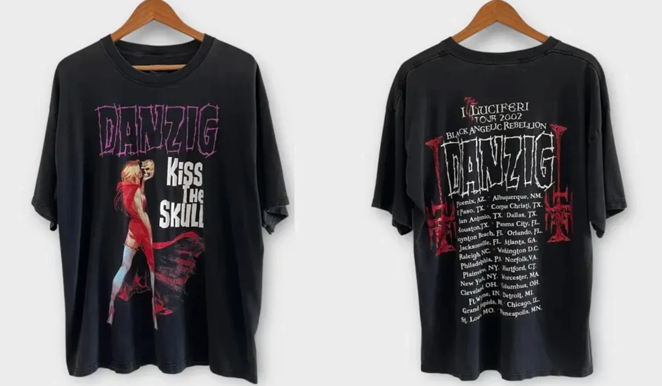 2002 Danzig Vintage Tour Band Punk Rock Tee Shirt 00s 2000s Misfits S-5XL