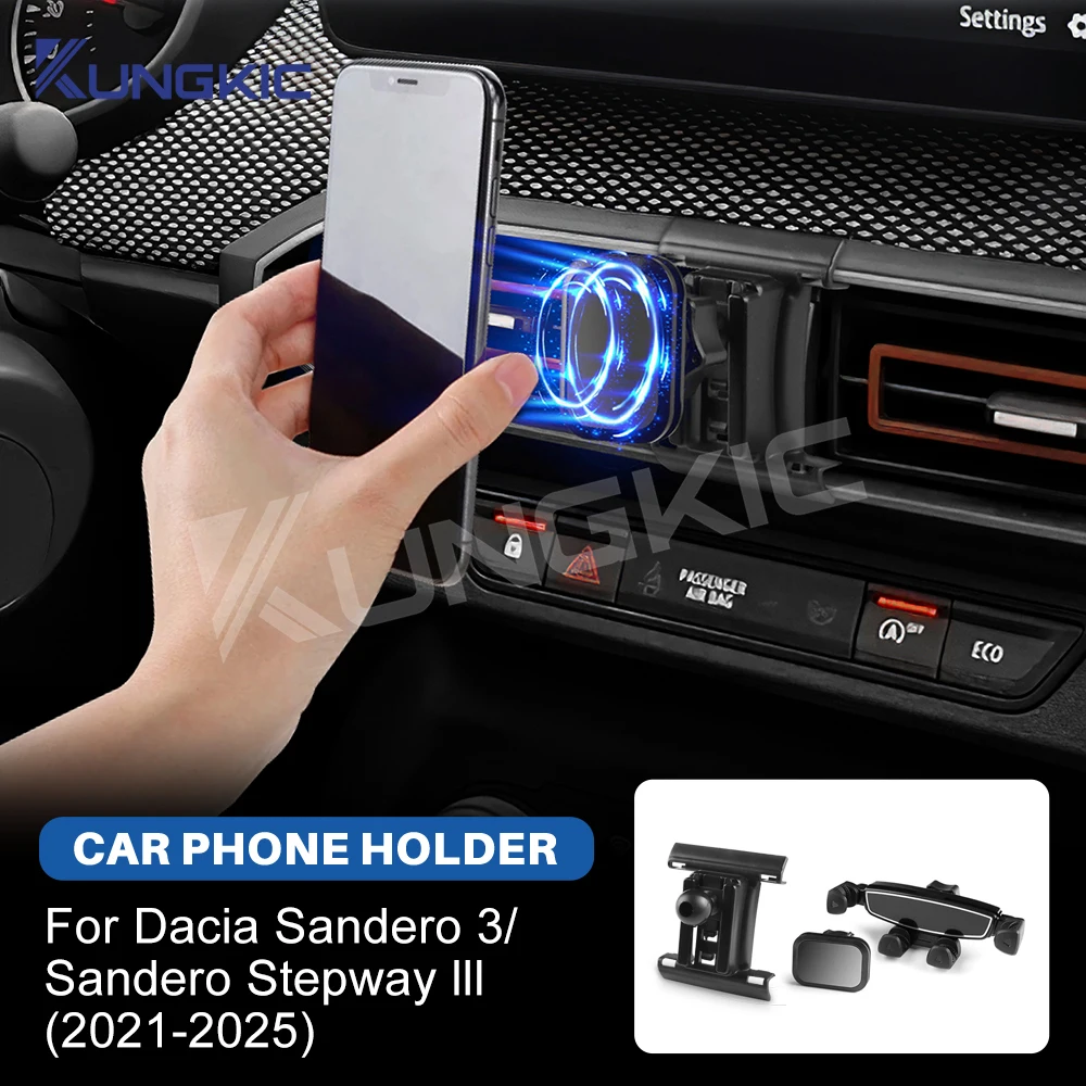 

Car Gravity Magnetic Phone Holder Bracket For Dacia Sandero 3/Sandero Stepway III 2021 2022 2023 2024 2025 GPS Navigation Stand