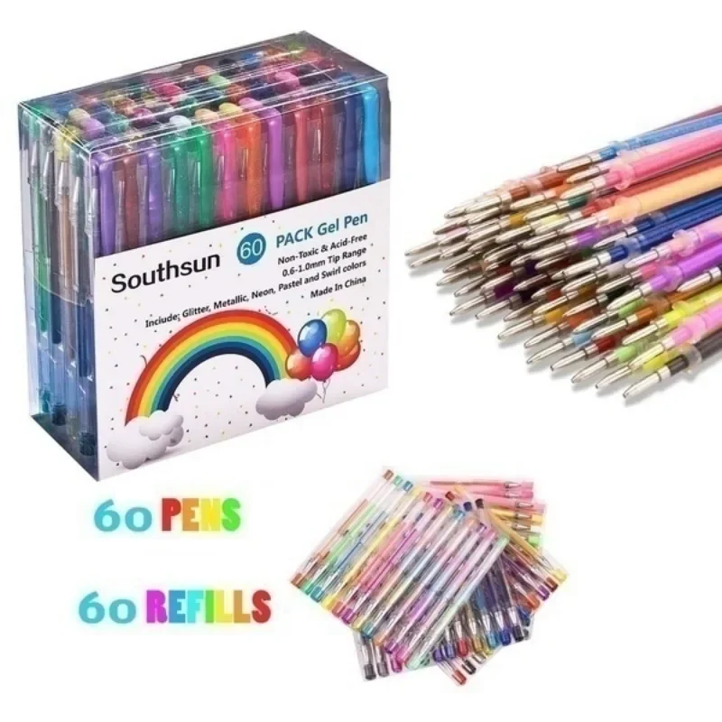 Imagem -06 - Recargas Brilhantes Coloridas para Substituição Art Pen Neon Glitter Pastel Escritório e Escola Papelaria Brilhante 48 Pcs 36 Pcs 24 Pcs 1212 Pcs