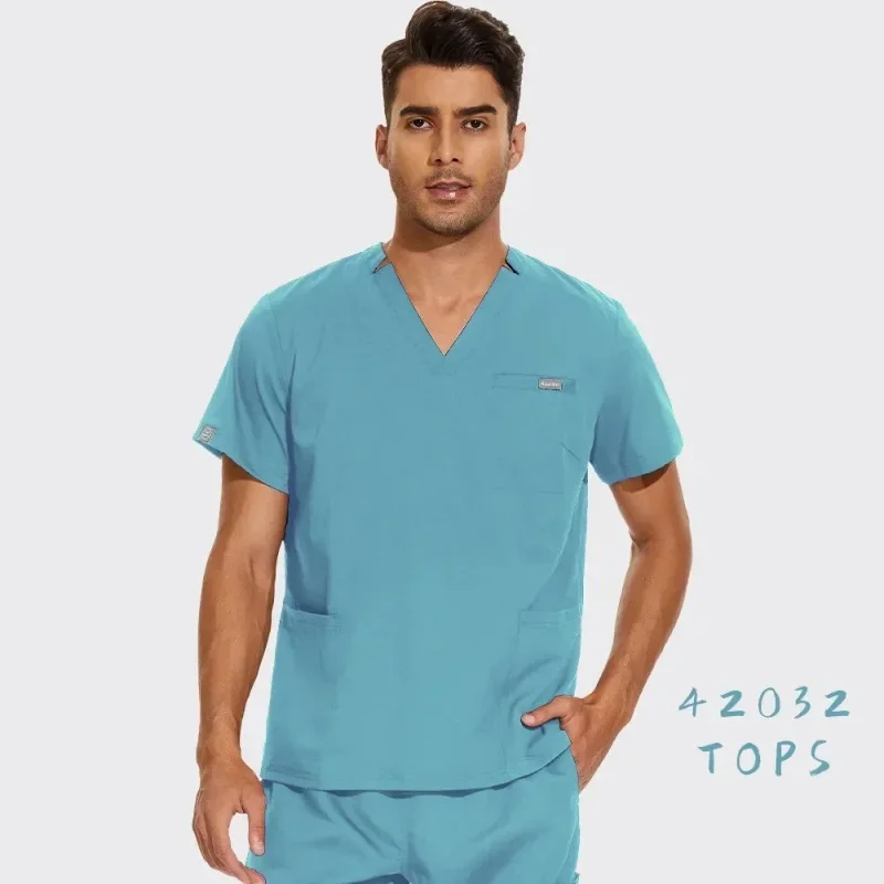 Medical Accessories Nurse Nursing Scrubs Shirts Women Blouse Short Sleeved Tops Lab Working Uniform Pet Veterinary Work Clothes