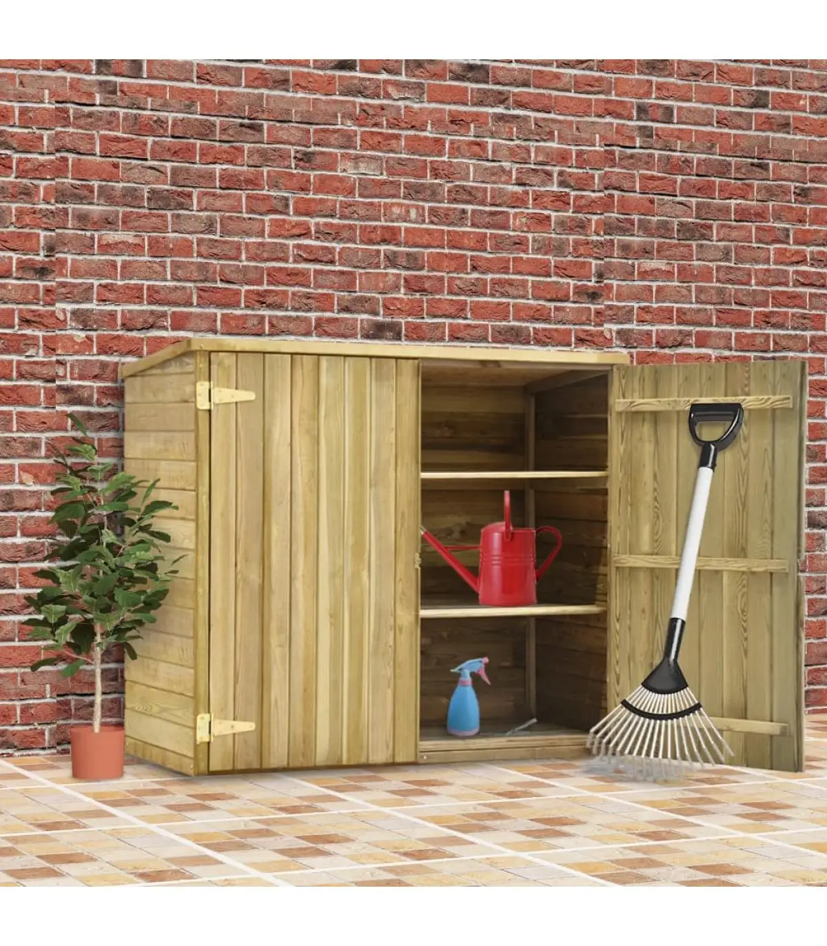 Shed Tools garden pine wood impregnated 135x60x123 cm