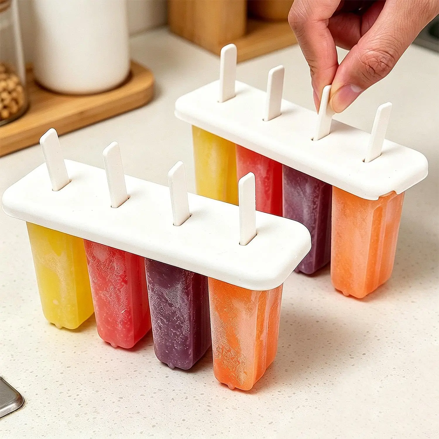 2 moldes reutilizables de grado alimenticio para helados y paletas heladas, para chocolate, dulces, frutas, yogur, gelatina, postres, pasteles, galletas, alimentos para camping y congelador
