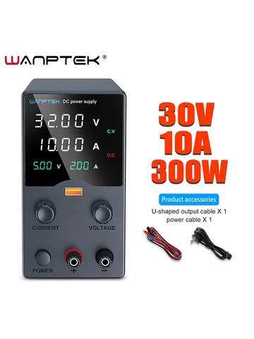 Wanptek fonte de alimentação dc 30v 10a 5a fonte de alimentação de bancada variável fonte de alimentação de laboratório ajustável 60v 5a 120v 3a regulador de tensão