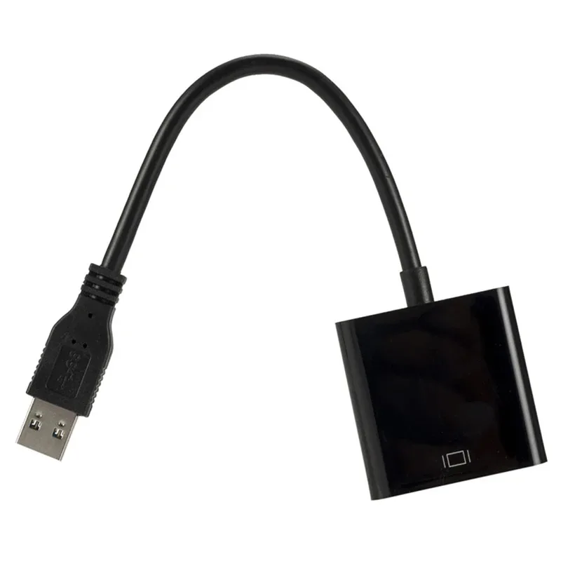 MnnWuu USB 3.0 do Adapter VGA zewnętrznej karty graficznej z wyświetlaczem lustrzanym konwerter wyświetlacza dla Win 7/8/10 Laptop 1080p