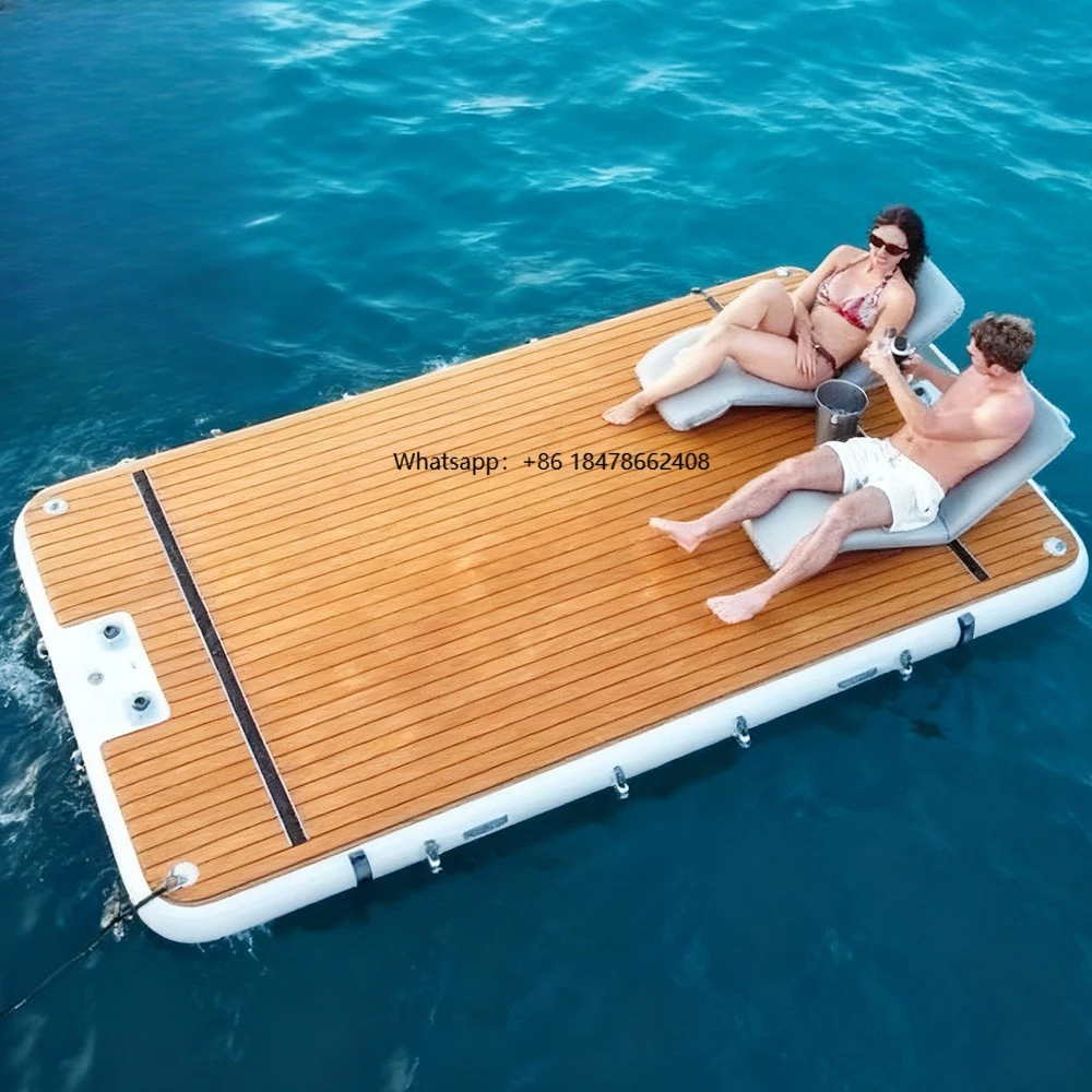

Commercial Wholesale Water Dock Float Platform Adults Jet Ski Floating Dock Yacht Party Custom Inflatable Floating Dock Platform