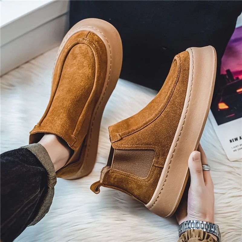 

Men's Chelsea Boots 2025 New Fall Casual Fashion High Top Workwear Retro Boots Trendy Men's Footwear for Autumn