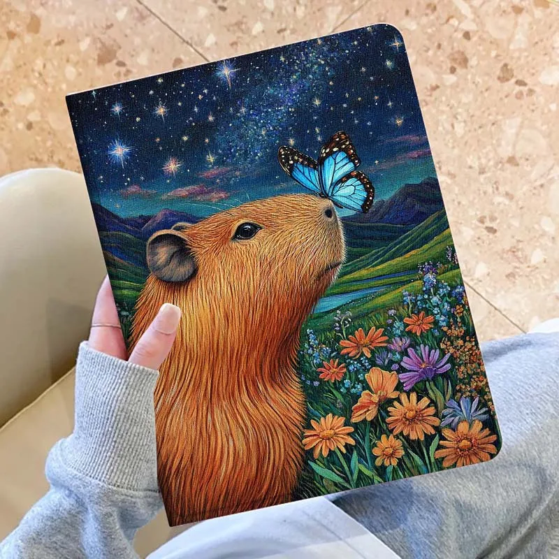 Cartoon Cute Art Capybara For Samsung Galaxy Tab A7 A A8 A9 A11 S6 S11 10.1 10.4 10.5 Inch Lite PLus Soft Tablet Case Gift