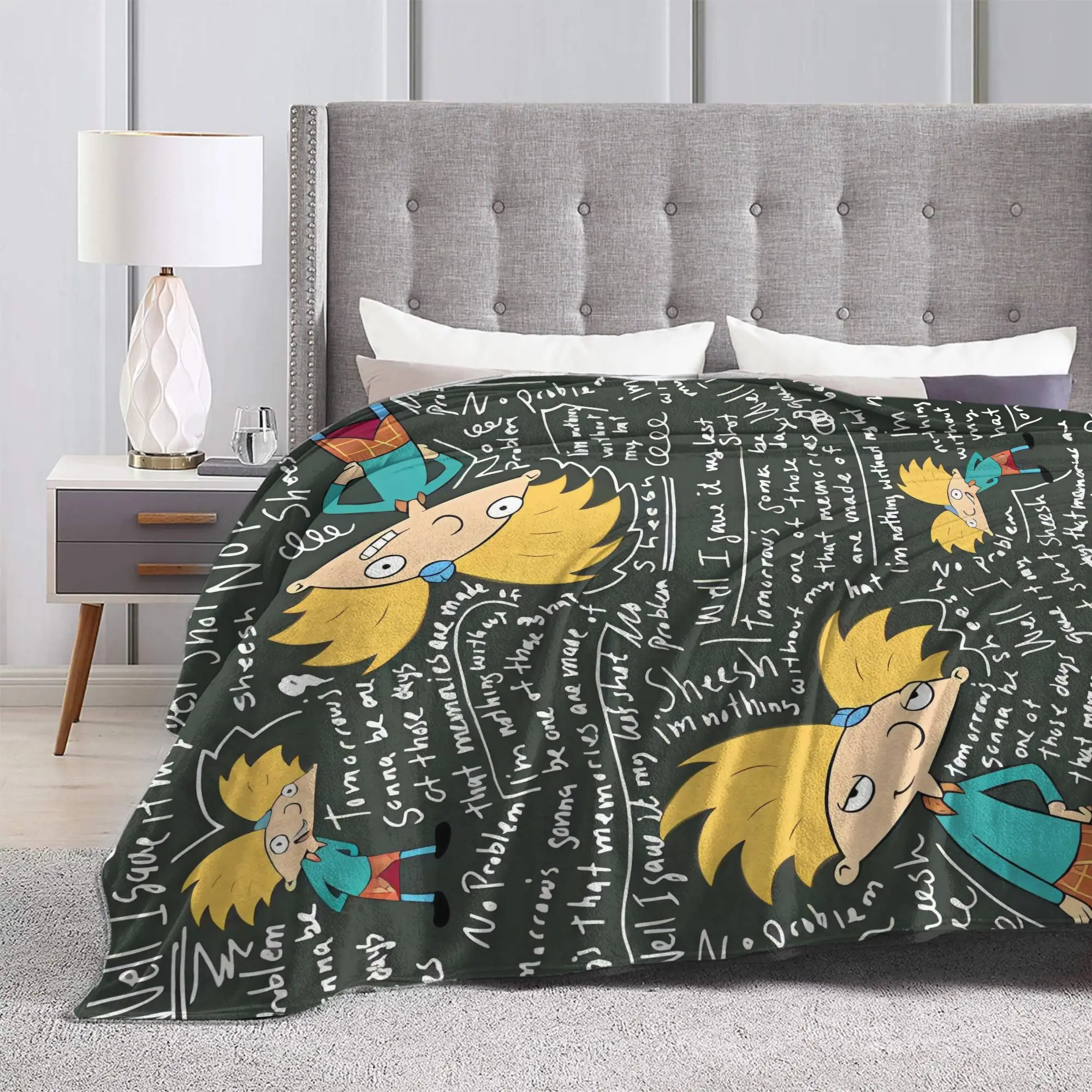 Koc Hey Arnold Wysokiej Jakości Ciepły Narzuta Jesienna Dla Dzieci Dorosłych Do Salonu Wzorzysta Narzuta Na Łóżko