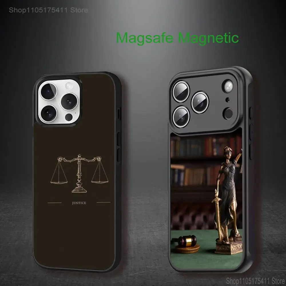 

Law Lawyer Judge Justice Phone Case For iPhone 17,16,15,14,13,12,11,Pro,Max,Plus,Mini,SE4,E Magnetic Magsafe Wireless Charging