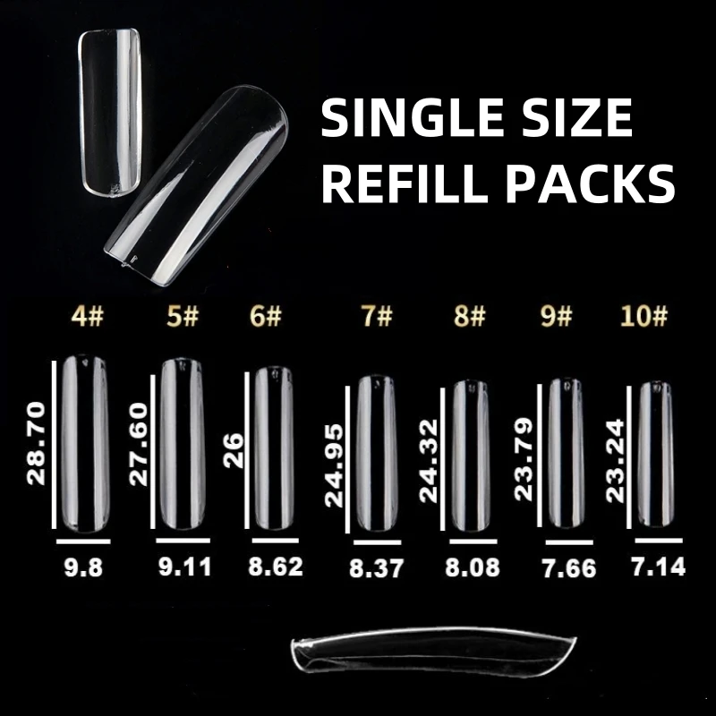 

120 шт., длинные квадратные накладные ногти с полным покрытием, один размер 4 # 5 # 6 # 7 # 8 # Гибкие плоские накладные ногти для салона маникюра