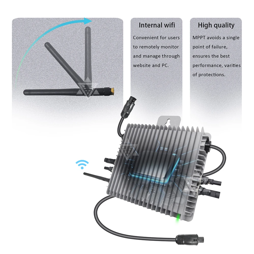 Deye 600 W Solar-Grid-Tie-Wechselrichter 20–60 V DC zu AC 230 V, zwei MPPT IP67 integriertes WLAN, Versand aus EU-Grid-on-Smart-Mikrokonverter – Detail 7