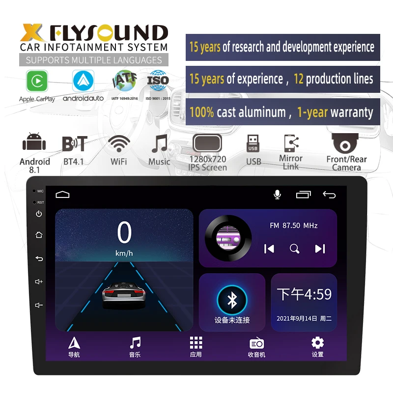Flysonic Branded 10.1 Inch 2 DIN MP5 Car Video Player Special for New Year Holiday SMT Characteristic Craft Car DVD Player