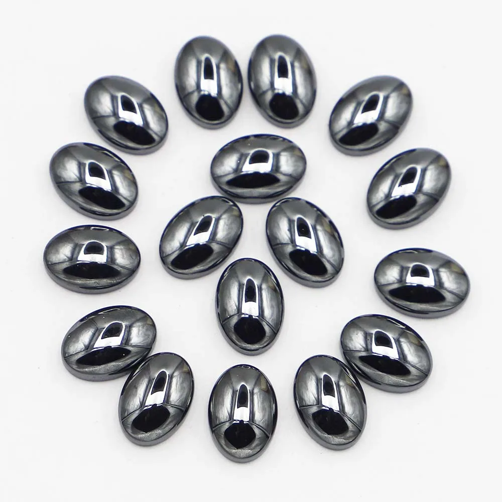 

New 14x10mm Gallstone Hematite Oval Shape Cabochon Setting Bead for Jewelry Clothes Accessories Wholesale 50pcs Free Shipping