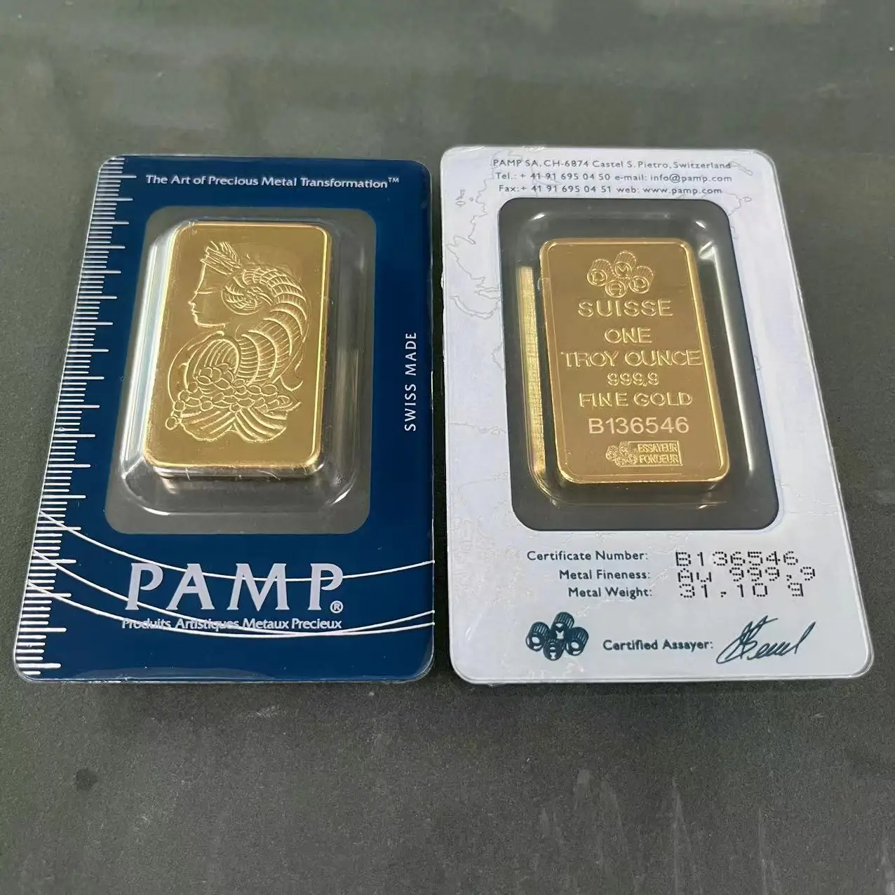 Wholesale 1oz 50g 10g 5g Gold Sealed Bar Metal Bullion with Sealed Packing Different Serial Number for Best Gifts Collection