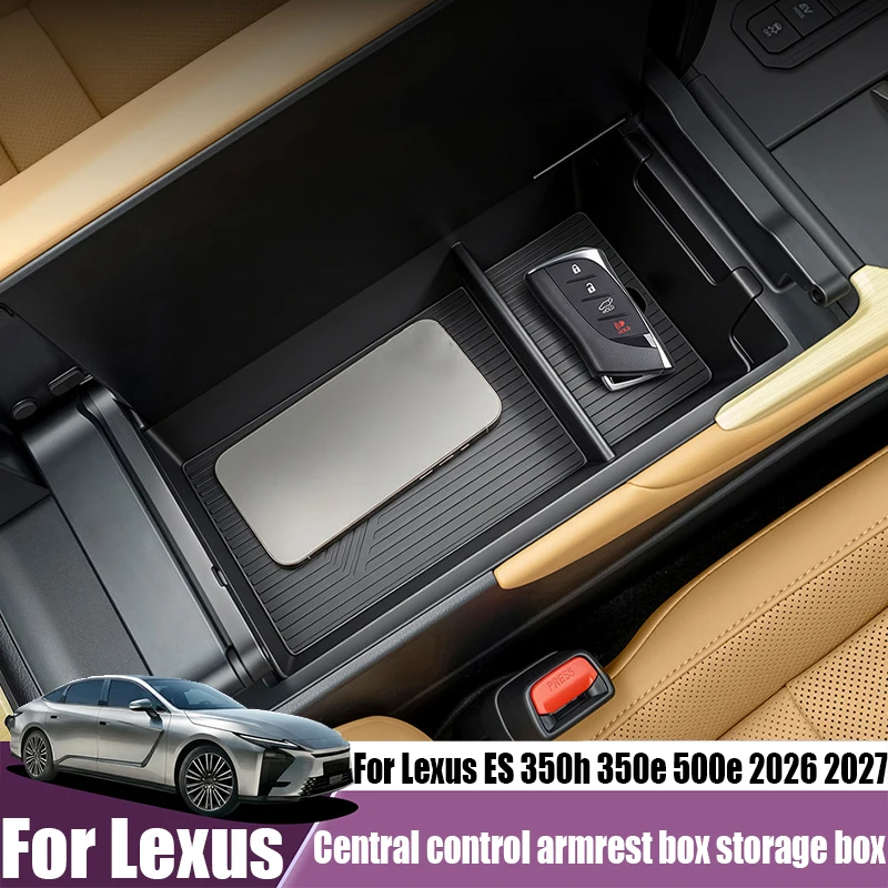 Для Lexus ES 350h 350e 500e 2026 2027: органайзер для центральной консоли, ящик для хранения в подлокотнике, модифицированные аксессуары для хранения в автомобиле