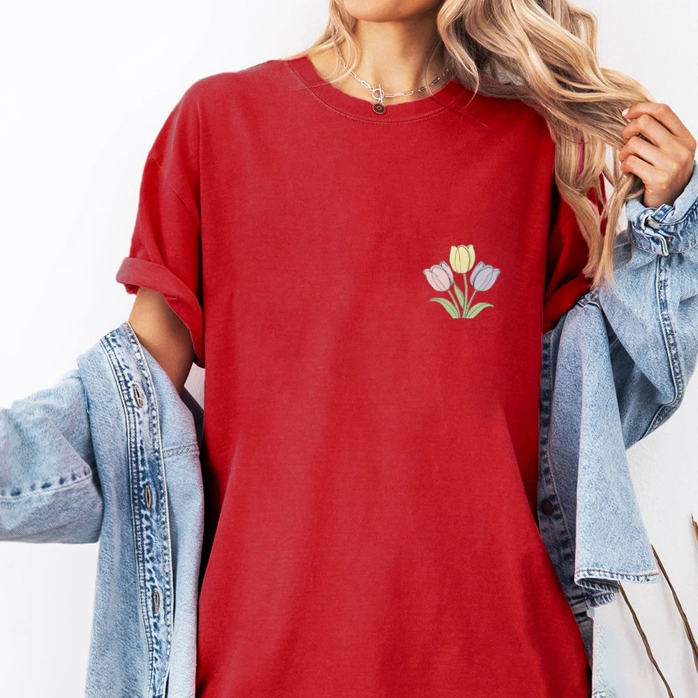 Y2k Bloemenprint Oversized T-shirt Dames 2025, Nieuwe Katoenen T-shirt Botanische Tuin Top Zomer Casual Boheemse Stijl