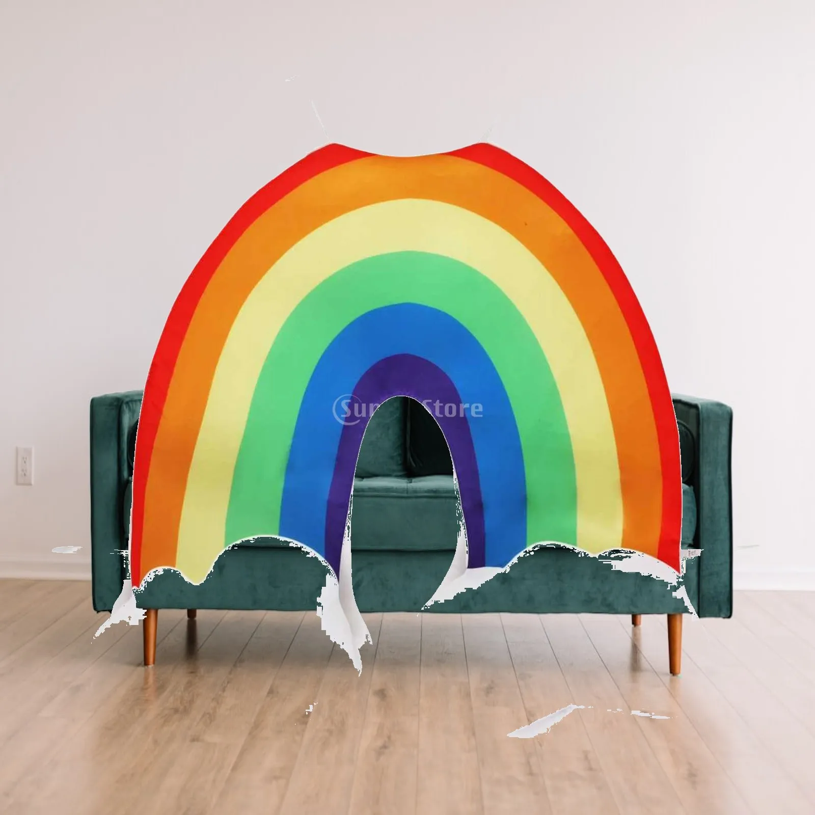 Polyester Children Stage Costume Colorful Rainbow Cosplay Role Play Suit for Themed Festivals Holidays Party Events