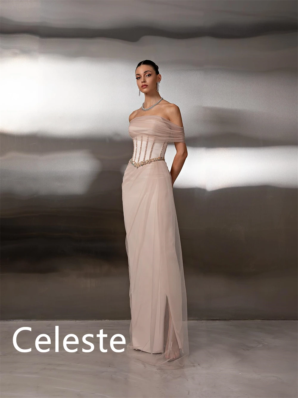 Maßgeschneiderte Temperament-Tüll-Abendkleider, modische schulterfreie Abiballkleider, hochwertige Kleider für besondere Anlässe