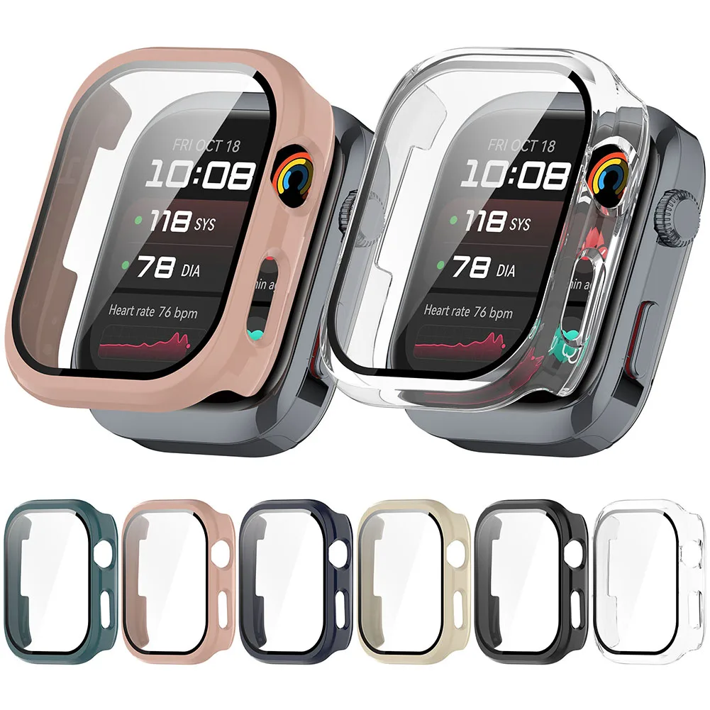 

2 шт. Защитное стекло + чехол из поликарбоната с защитной пленкой для экрана, ударопрочный чехол-пленка для смарт-часов Huawei Watch D2