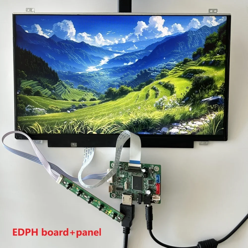 IPS 14 inch 14” 1366X768 screen monitor + EDP Controller board kit VGA/Type-C USB/HDMI compatible for PC X360 Laptop raspberry