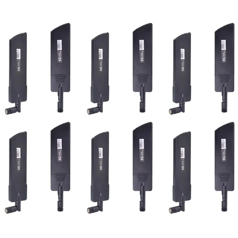 Y51A-12PCS 5G/3G/4G/GSM Full Band Glue Stick Omni Wireless Smart Meter Router Module Gain 40Dbi Antenna, Black SMA Male