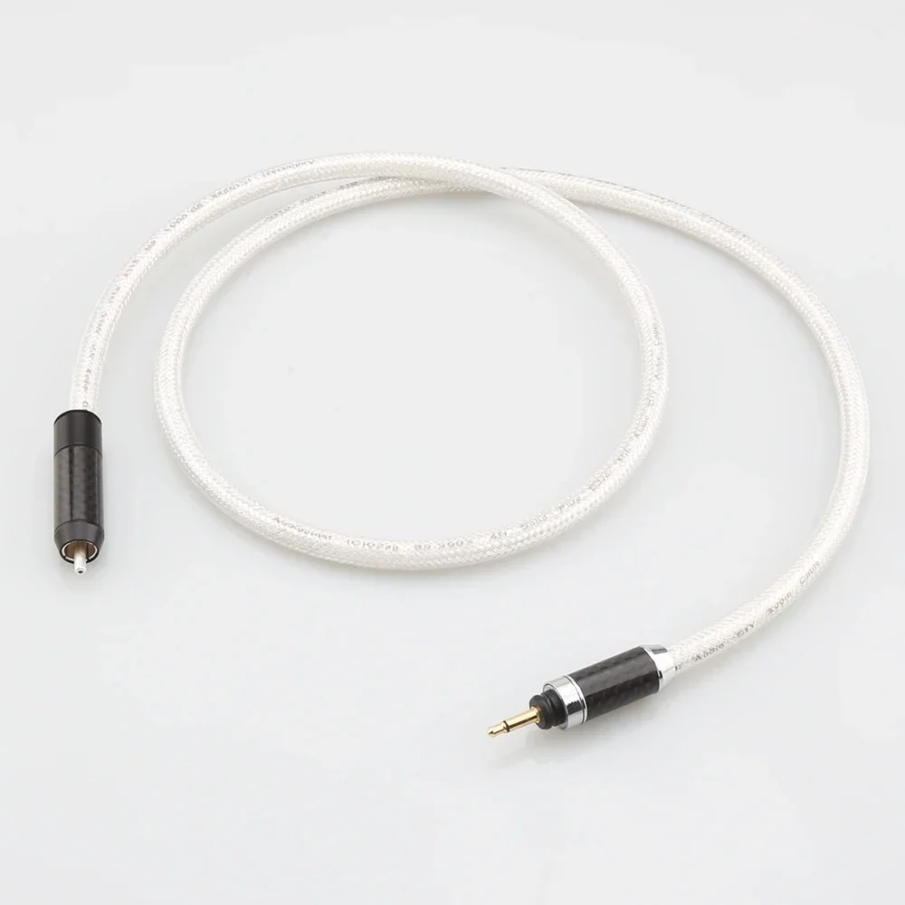 

HiFi IC102AG 18awg Pure Solid Silver Cable 3.5mm Plug to Viborg Silver RCA Connector Digital Coxical Cable