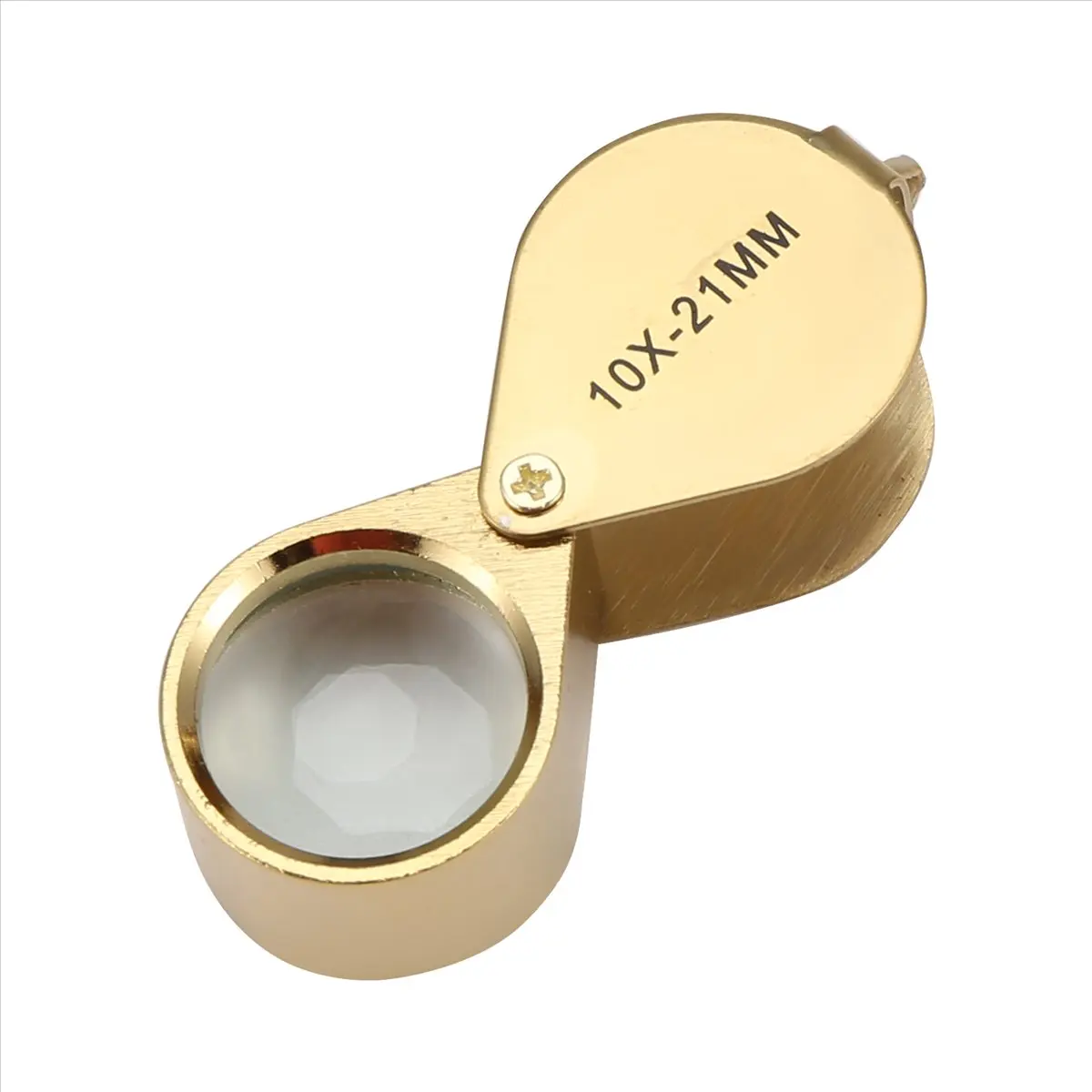 Exquisite- 10x Magnifying Magnifier Glass Jewellers Eye Foldable Jewelry Loop Loupe(Golden)