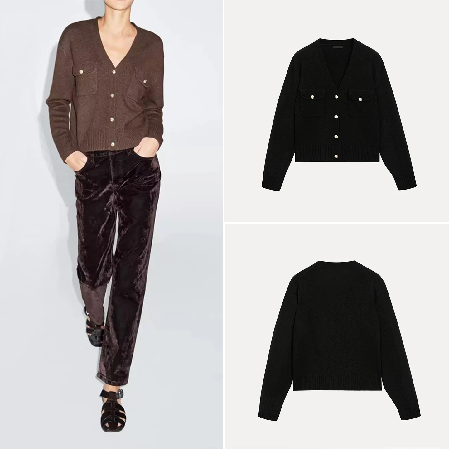 

Casual Versatile V-Ne Knitted Open Cardigan Women's Sle Autumn 2025 New Arrival Faion Retro All-Match Ladies Sweater