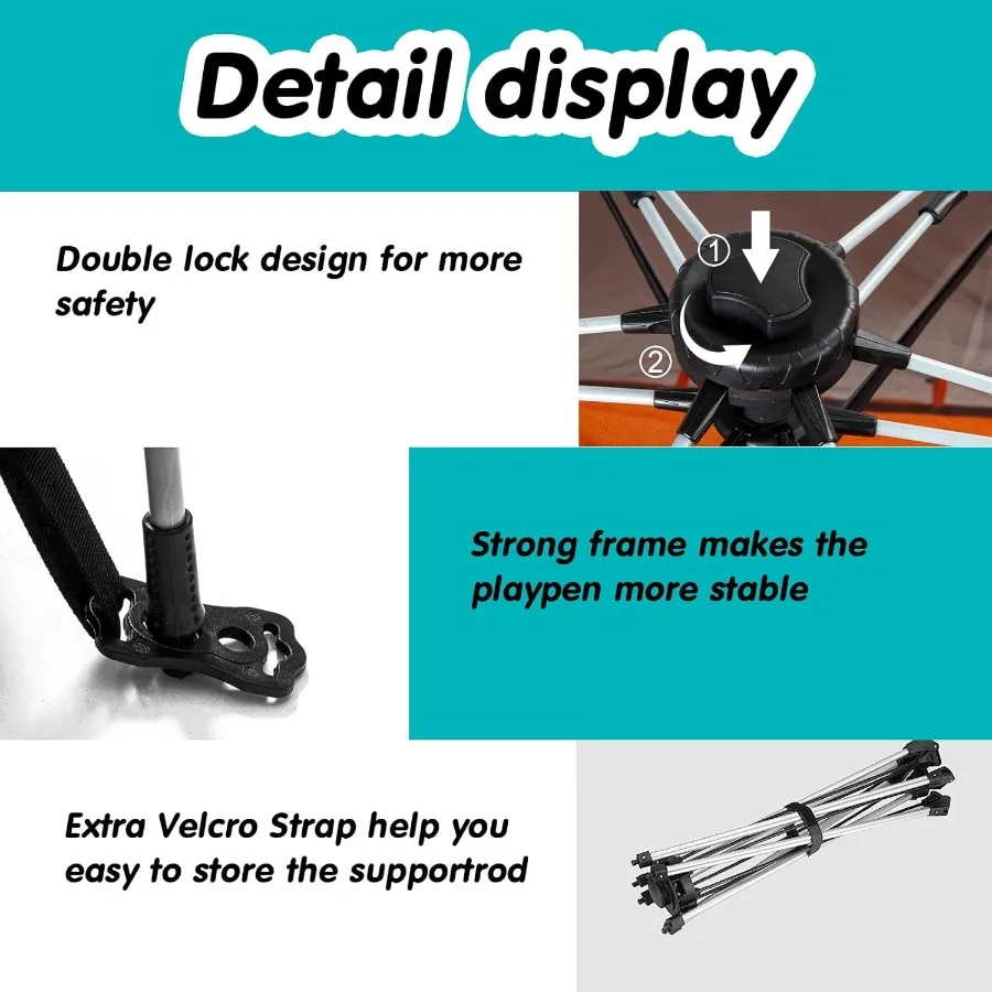 Premium in Door and Out Door Baby Playpen - Portable Lightweight Pop Up Pack and Play Tod-dler Play Yard w/Canopy and Travel Ba