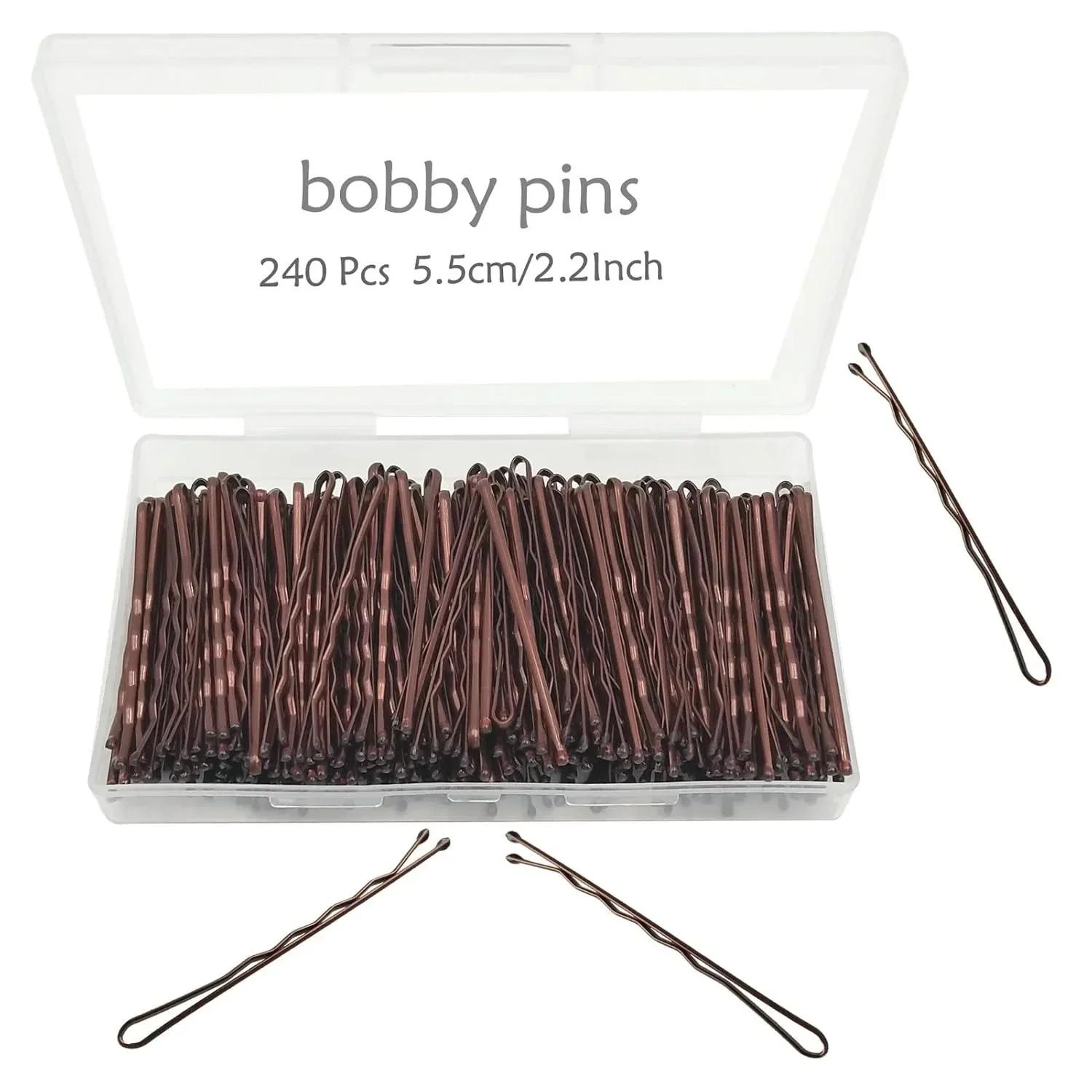 

Brown bobby pin, 240 count 2.2-inch bobby pin with cute box, premium bobby pin for kids, girls and women