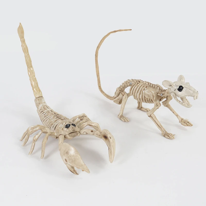 1pc Halloween Decoration Animal Skeleton Bones Creepy Spider Bat Mouse Scorpion Ornaments Hallowmas Horror Props Party Decorting