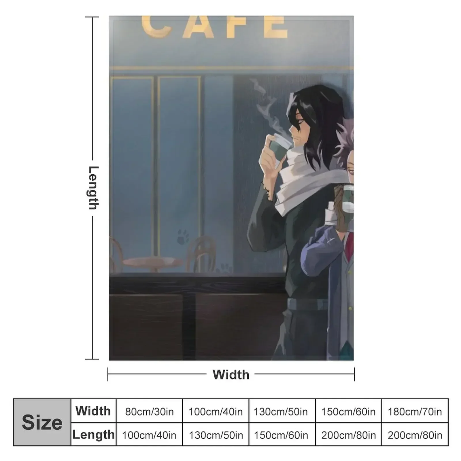 Aizawa and Shinsou Cat Cafe Throw Blanket Bed Kid'S Blankets