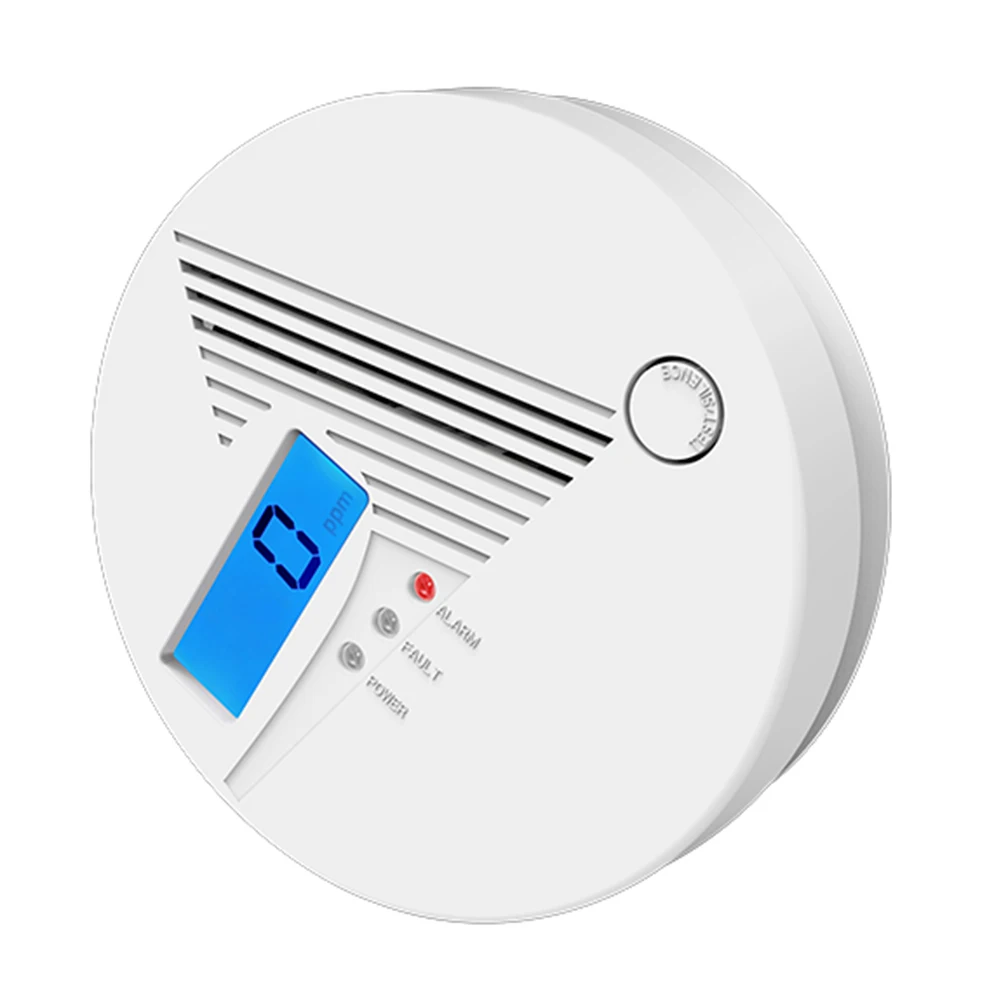 Детектор дыма и монооксида углерода со светодиодной индикацией, детектор CO с питанием от батареи, индикатор низкого заряда батареи, ЖК-дисплей для дома, отеля