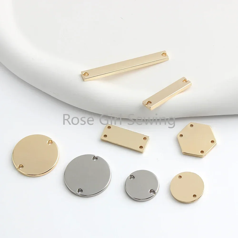 50 قطعة مستديرة/مربع/مسدس/مستطيل مخصص اسم الليزر شعار شخصي حقيبة يد الملابس قبعة الكلب العلامات اثنين حفرة الخياطة