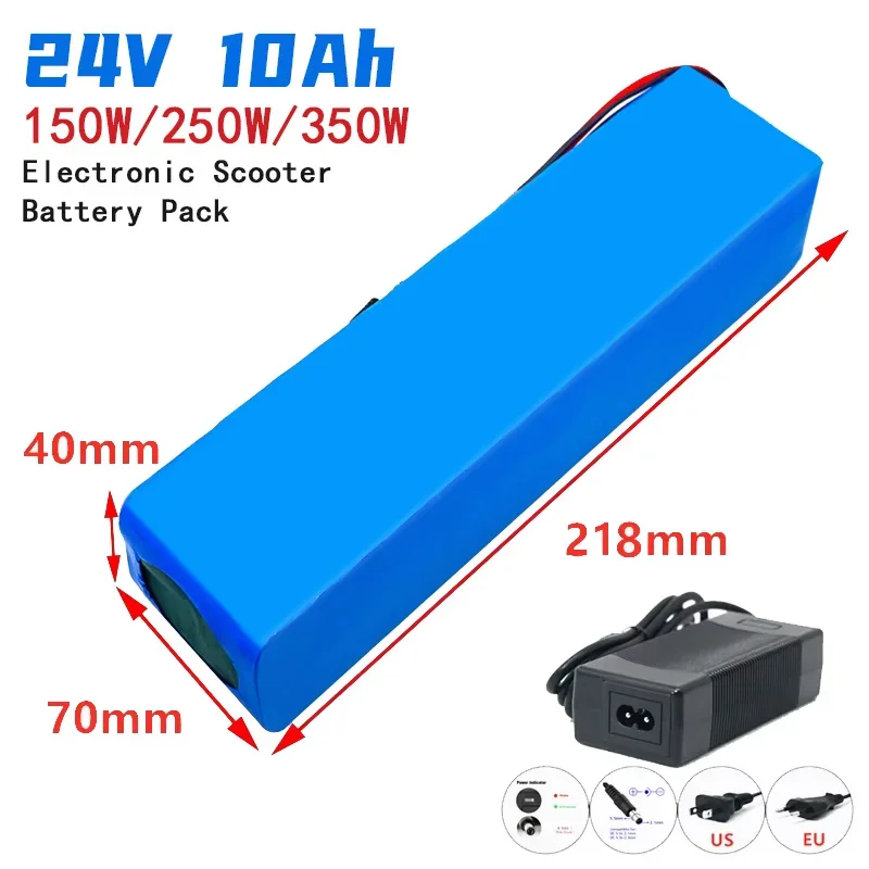 

24V Lithium Battery 25.2v 10Ah 250W 350W Rechargeable Battery Pack,for Electronic Scooter Battery, Battery Bicycle,,With Charger