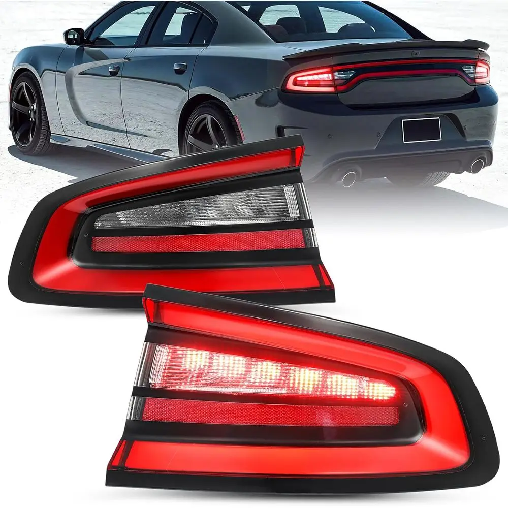 

Outer LED Tail Lights Assembly Compatible with 2015-2023 Dodge Charger OE Replacement Taillights Brake Rear Light Driver and Pas