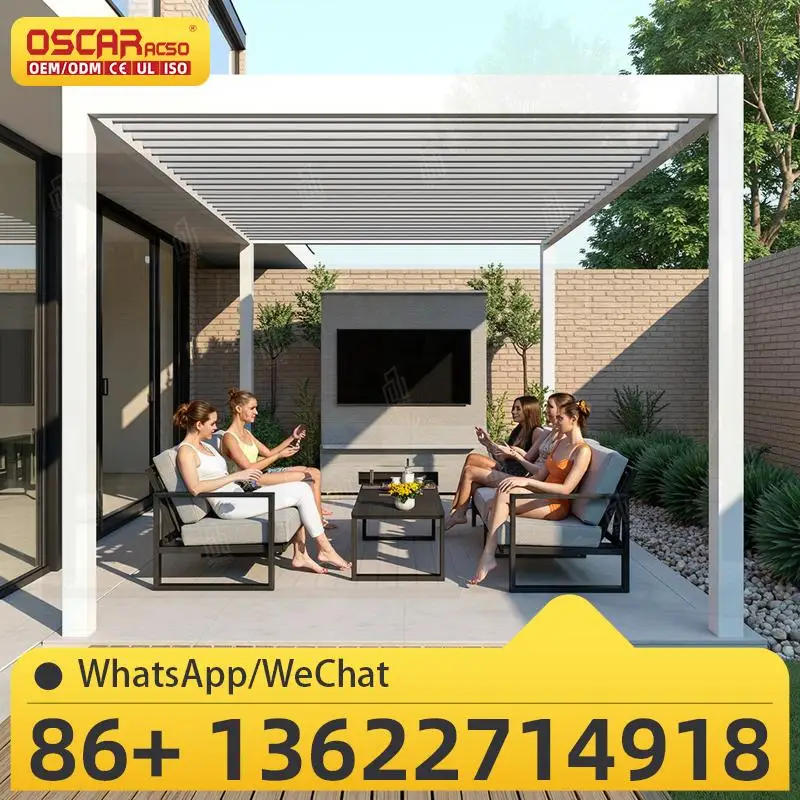 

Sliding Waterproof Aluminum Pergola Kit for Outdoor Backyard Patio Garden pergola