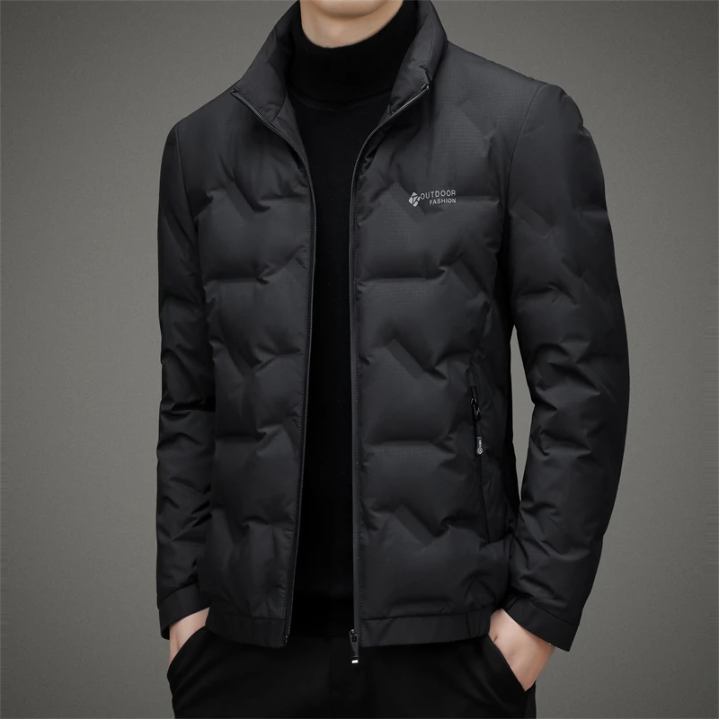 2025 Autumn Winter Casual Men's Lightweight Duck Down Jackets Outwear Windproof Warm Slim Fit Puffer Coats Zipper Tops Clothing