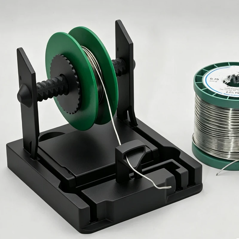 Foldable Adjustable Solder Reel Dispenser Stand Fits Spools Max 65mm Width 75mm Diameter 12-36mm Inner Hole for Electronics Sold view 3