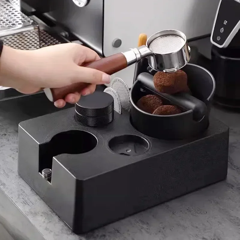 

51/53/58mm ABS Coffee Portafilter Rack Distributor Holder Espresso Tamper Mat Stand Espresso Knock Box Coffee Accessories