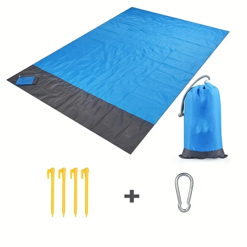 Extra-Large Lightweight Sand-Proof Beach Mat for 4-7 People Ideal for Beach Trips Camping and Hiking Outdoor Picnic Mat with Bag