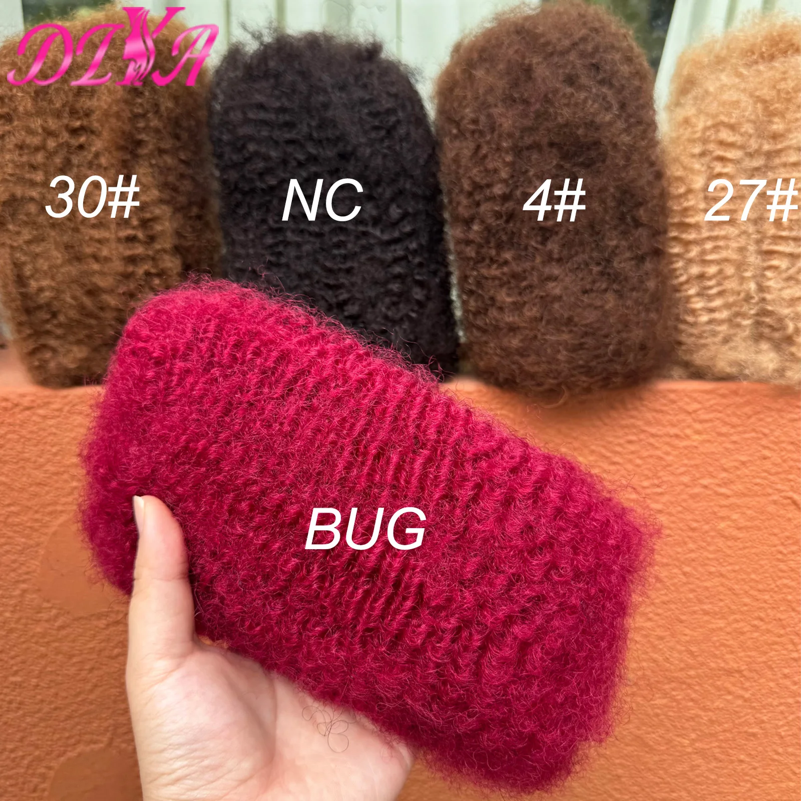 30/50g Pack Afro Kinkys Bulk Human Hair for Dreadlock Extensions 100% Human Hair Soft Afro Kinky Bulk for Locs Extensions/Twists