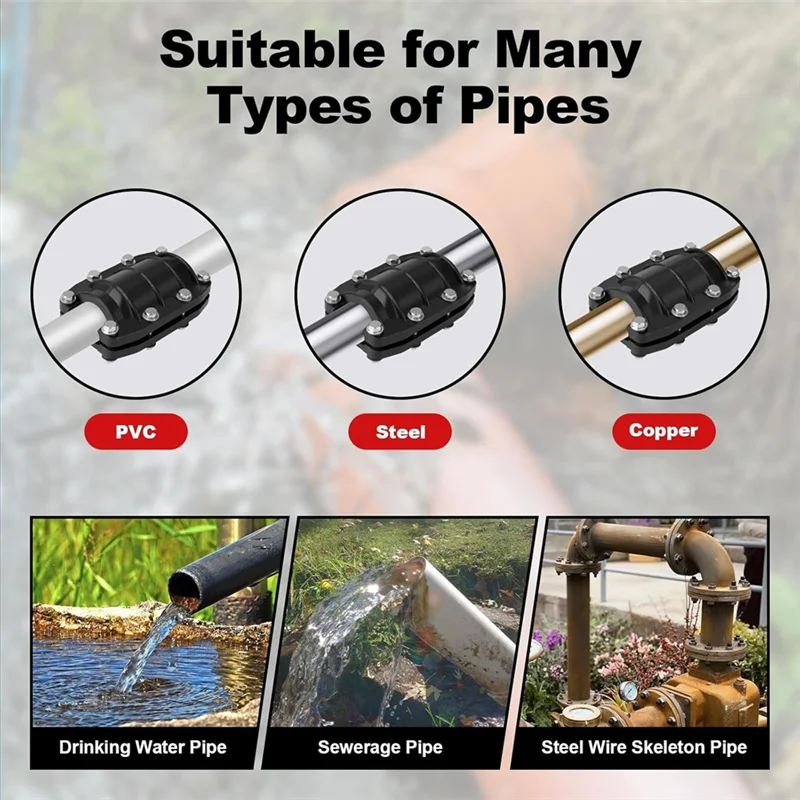 مشبك إصلاح الأنابيب 3/4 بوصة مانع التسرب، طقم تصليح أنابيب الطوارئ للأنابيب البلاستيكية والمعدنية-BAAQ