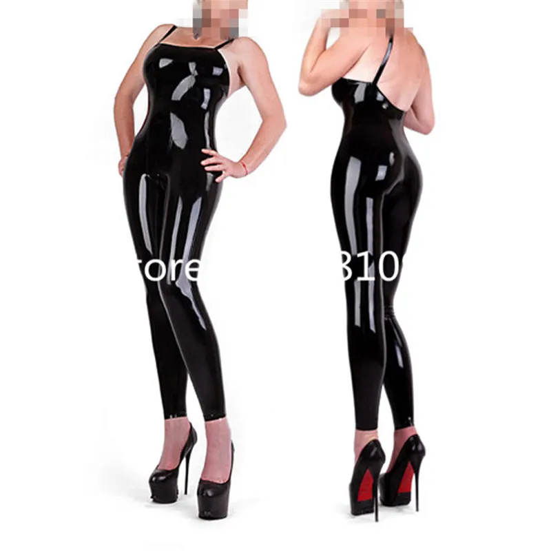 

Sexy Woman Sling Black Latex Catsuit Latex Rubber Tight skin Fetish Bodysuit Sexy Costumes for Girls Custom Made