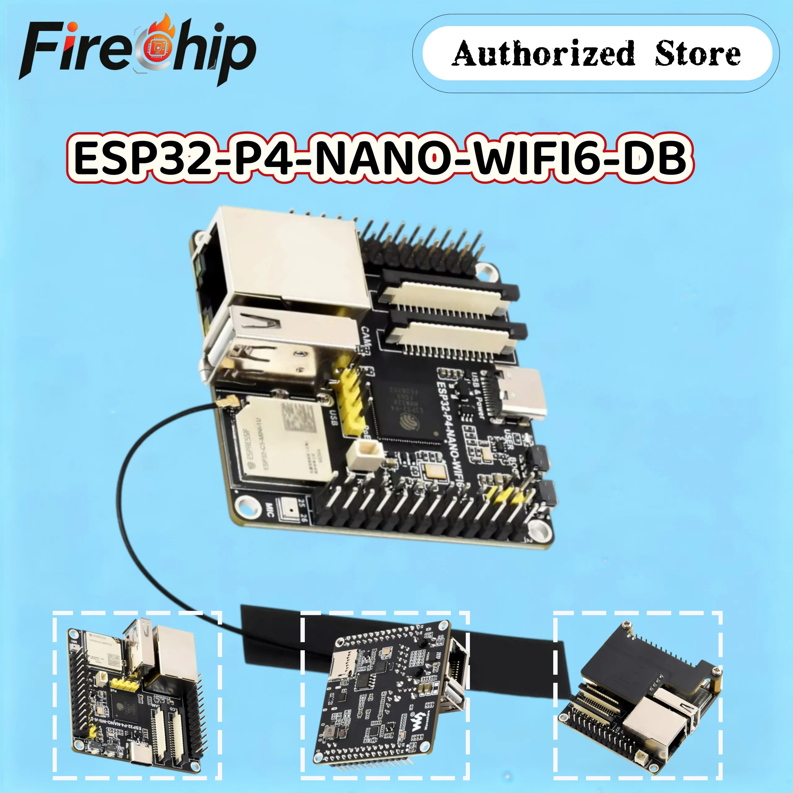 Waveshare ESP32-P4-NANO-WIFI6-DB Development Board RISC-V Dual Core 400MHz+single Core 40MHz Dual Band Wi Fi 6 and BLE 5
