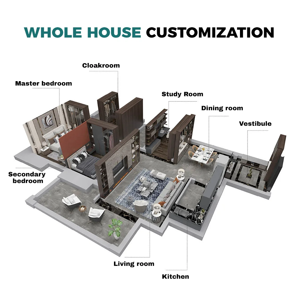خزانة أثاث غرفة النوم، خزانة ملابس لغرفة النوم مع مرآة لحل غرفة النوم الكاملة #4