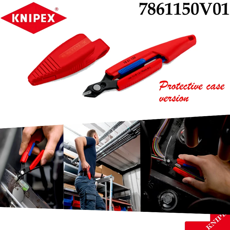 KNIPEX 7861150V01 Electronic Super Knips Precision Cutting Pliers with Protective Case, Small Fine Cutting Hand Tool