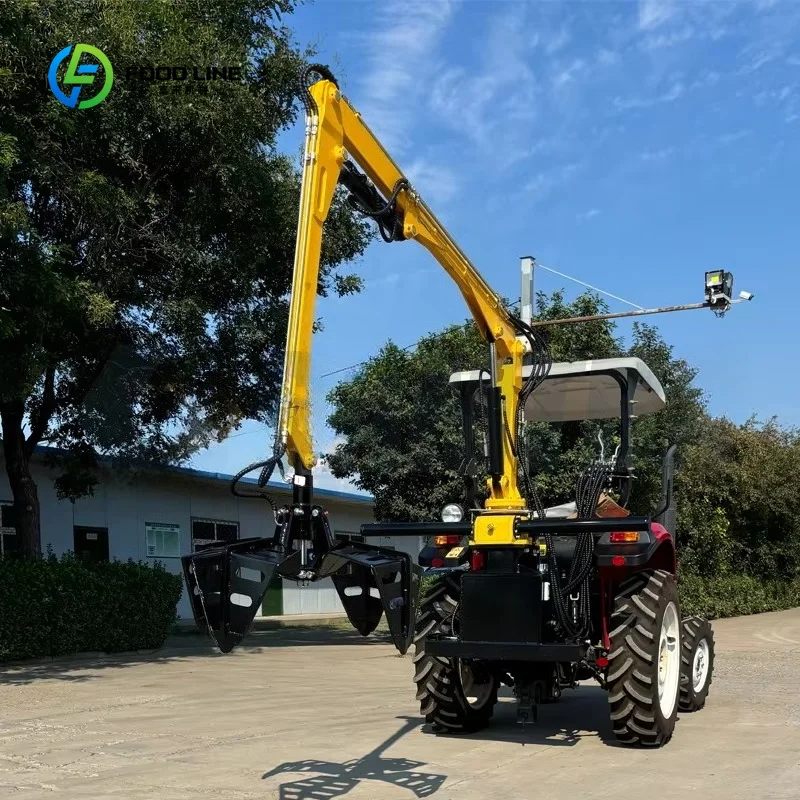 Customized Farm Tractor Mounted Hydraulic PTO Driven Palm Grabber Palm Fruit Picking up Machine