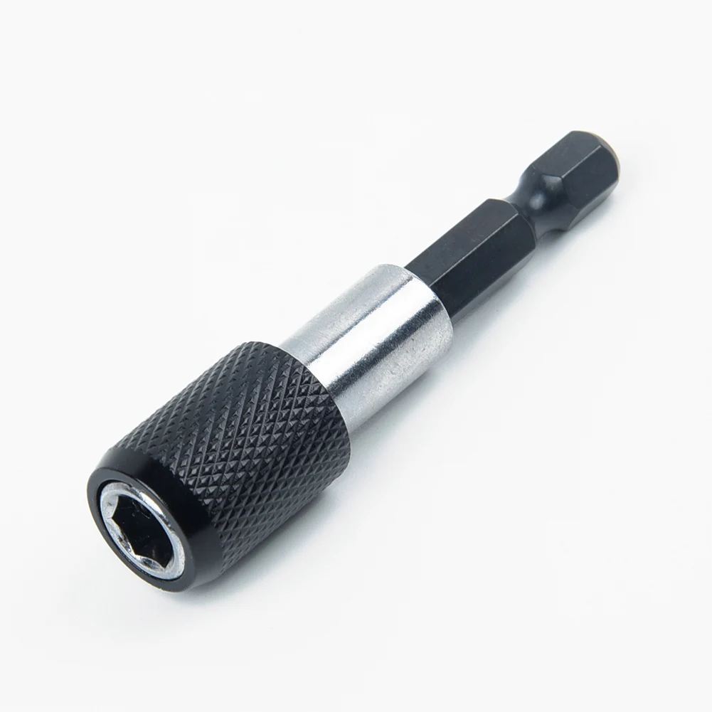 Hex Shank Quick Release Drill Screw Screwdriver Bit Holder 1/4\" 60mm Knurled Extension And Conversion Chuck Power Tools Access