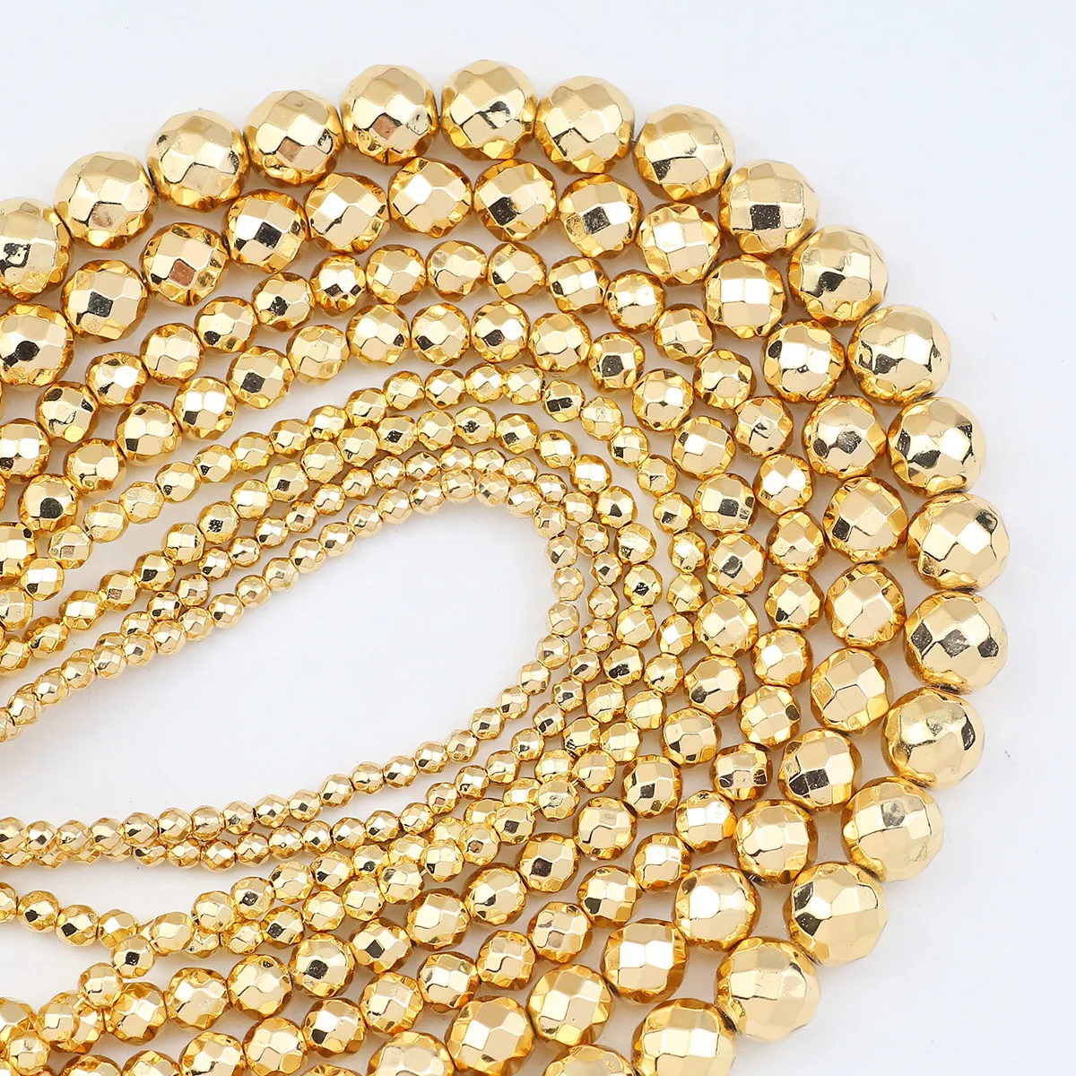 2-10MM Überzug KC Gold Farbe Naturstein Hämatit Runde Cut Spacer Lose Perlen Für Schmuck Machen DIY charms Zubehör